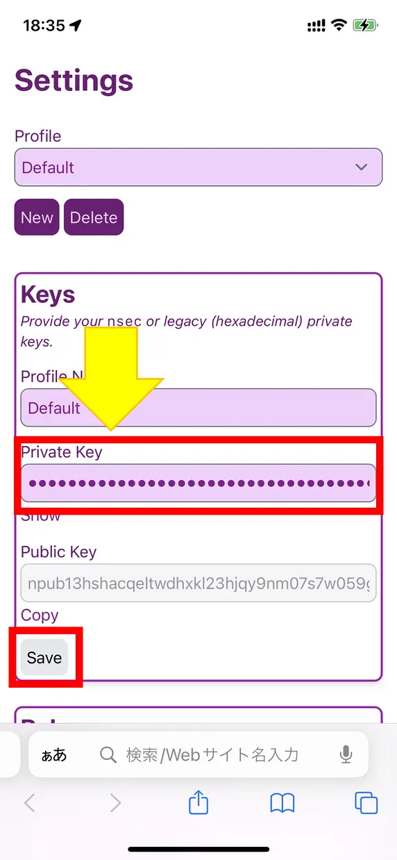 Nostore詳細設定画面